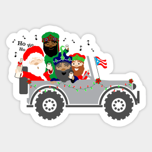 Puerto Rico Chinchorreo Coquito Christmas Santa & Three Kings Sticker